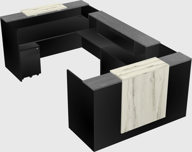 Bureau d'accueil en forme de u