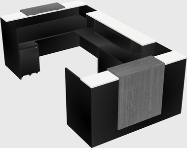 Bureau d'accueil en forme de u