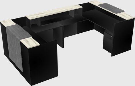 Bureau d'accueil en forme de u