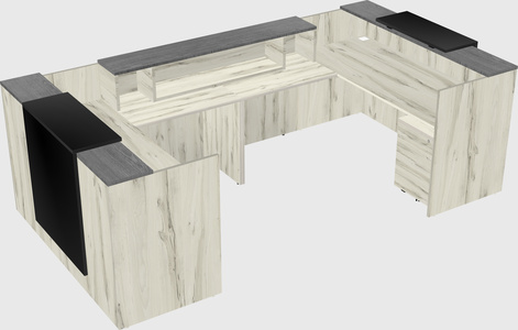 Bureau d'accueil en forme de u