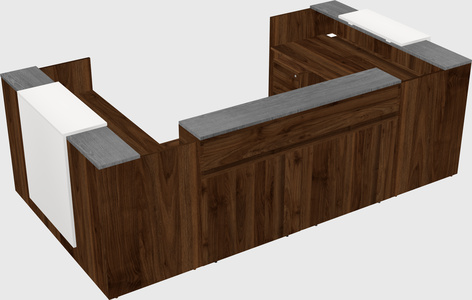 Bureau d'accueil en forme de u