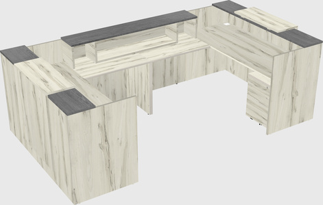 Bureau d'accueil en forme de u