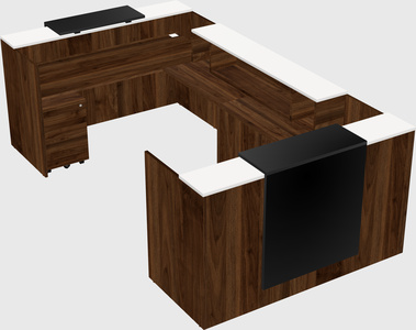 Bureau d'accueil en forme de u