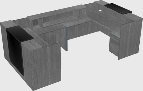 Bureau d'accueil en forme de u