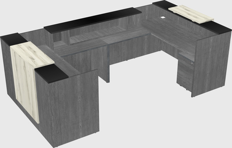 Bureau d'accueil en forme de u