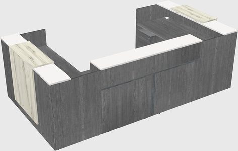 Bureau d'accueil en forme de u
