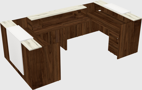 Bureau d'accueil en forme de u