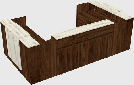Bureau d'accueil en forme de u