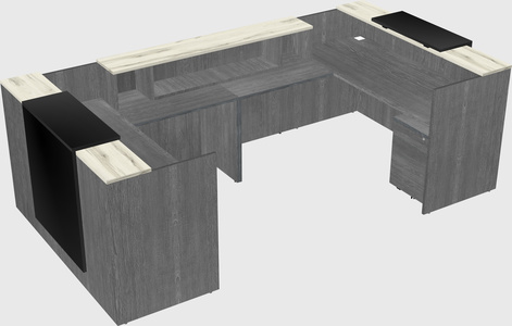 Bureau d'accueil en forme de u