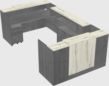 Bureau d'accueil en forme de u
