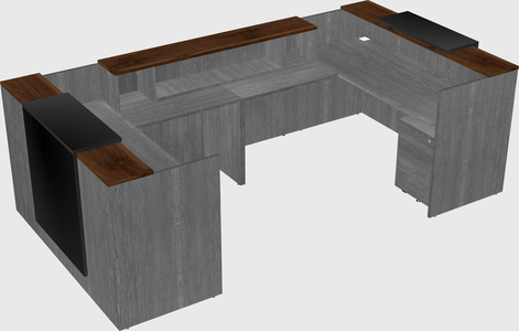 Bureau d'accueil en forme de u