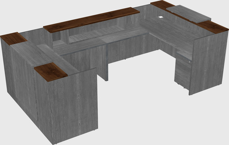 Bureau d'accueil en forme de u