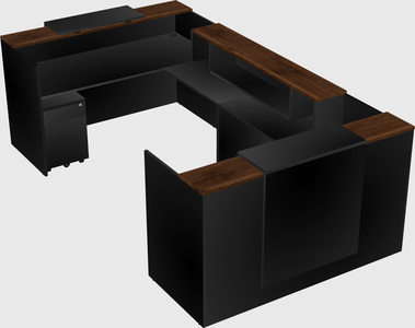 Bureau d'accueil en forme de u