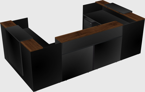 Bureau d'accueil en forme de u