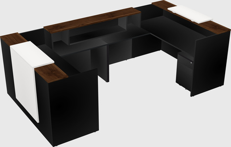 Bureau d'accueil en forme de u