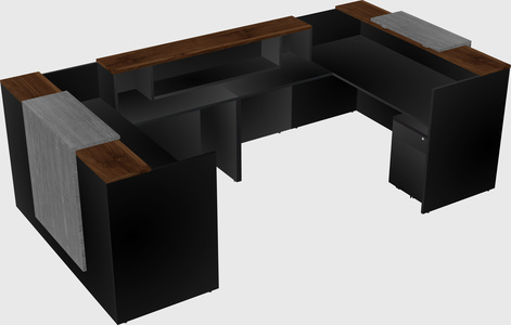 Bureau d'accueil en forme de u