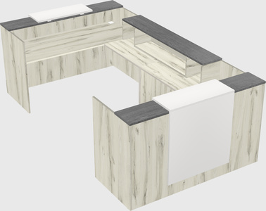 Bureau d'accueil en forme de u