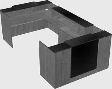 Bureau d'accueil en forme de u