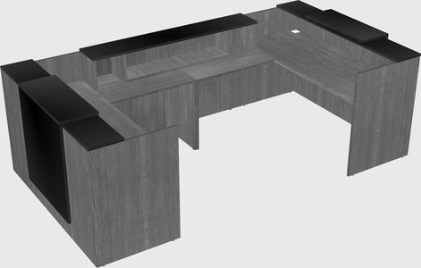 Bureau d'accueil en forme de u