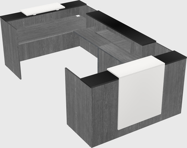 Bureau d'accueil en forme de u