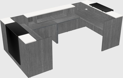 Bureau d'accueil en forme de u