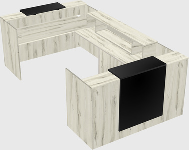 Bureau d'accueil en forme de u