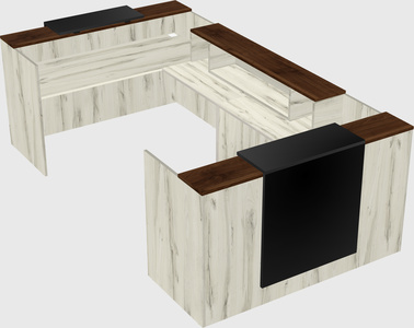 Bureau d'accueil en forme de u