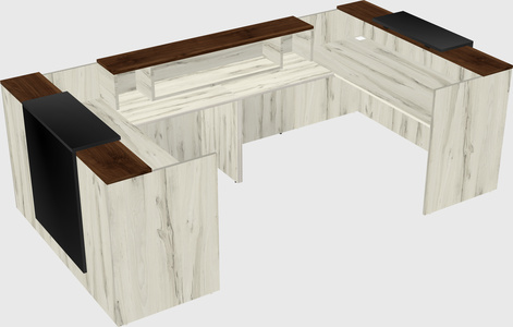 Bureau d'accueil en forme de u