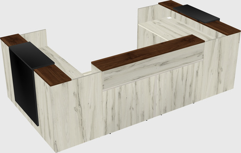 Bureau d'accueil en forme de u