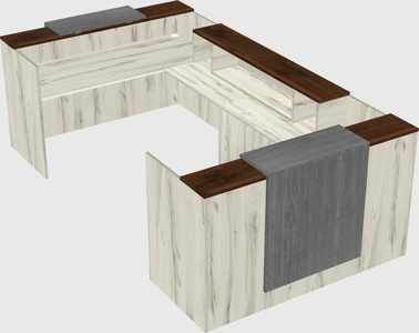 Bureau d'accueil en forme de u
