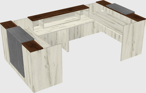 Bureau d'accueil en forme de u