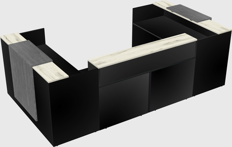 Bureau d'accueil en forme de u