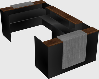 Bureau d'accueil en forme de u