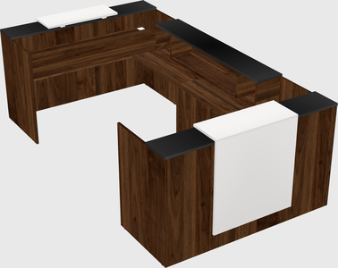 Bureau d'accueil en forme de u