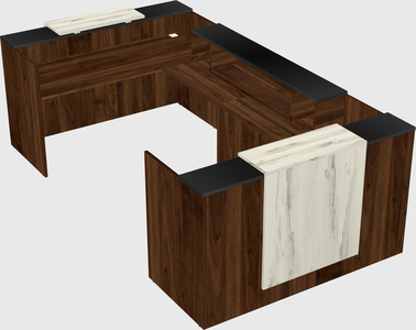 Bureau d'accueil en forme de u
