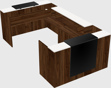 Bureau d'accueil en forme de u
