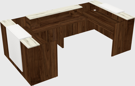 Bureau d'accueil en forme de u