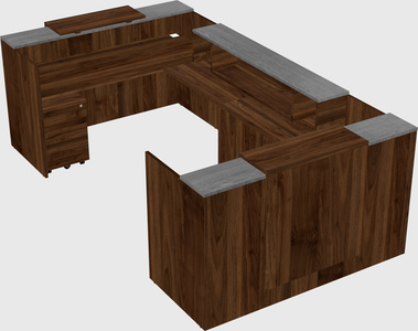 Bureau d'accueil en forme de u