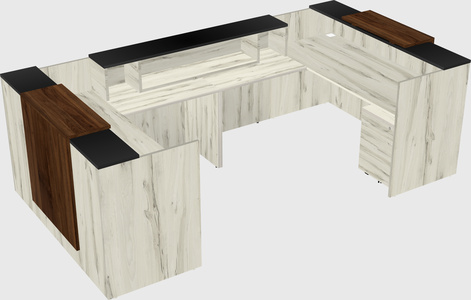 Bureau d'accueil en forme de u