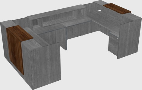 Bureau d'accueil en forme de u