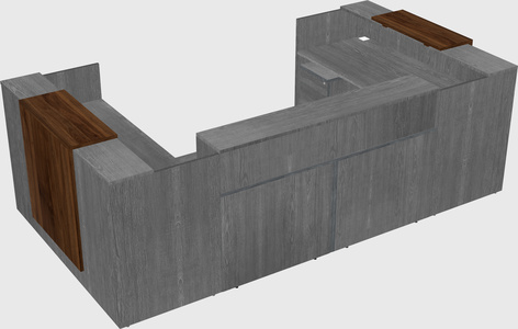 Bureau d'accueil en forme de u