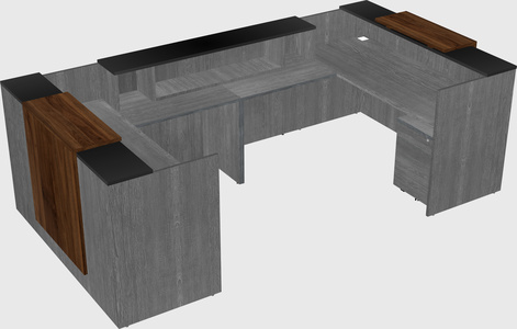 Bureau d'accueil en forme de u
