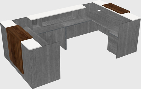 Bureau d'accueil en forme de u