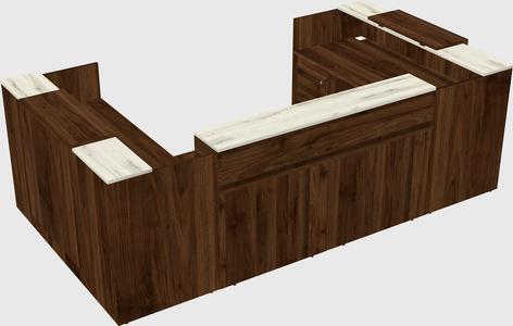 Bureau d'accueil en forme de u