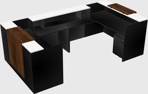 Bureau d'accueil en forme de u