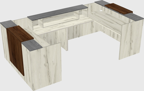 Bureau d'accueil en forme de u