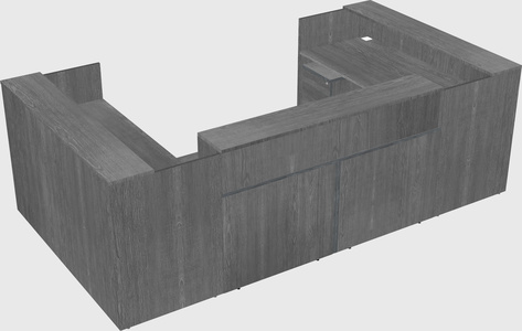 Bureau d'accueil en forme de u