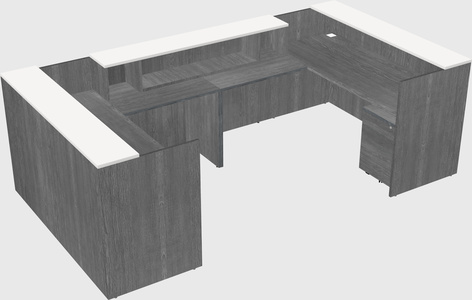 Bureau d'accueil en forme de u