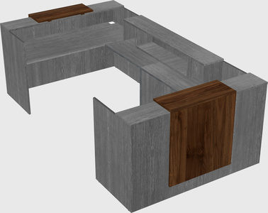Bureau d'accueil en forme de u