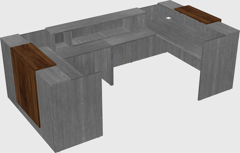 Bureau d'accueil en forme de u